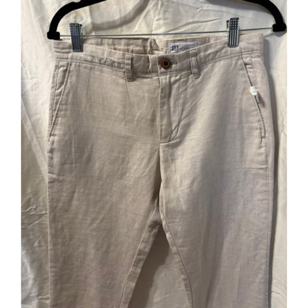 GAP LINEN BLEND TAN WOMEN'S PANTS   28" X 30" NEW WITH TAGS NICE PANTS